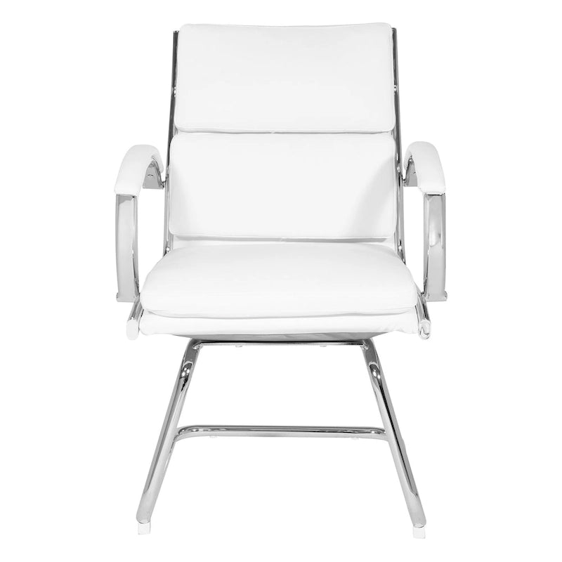 Silla para visitantes con respaldo medio de cuero sintético