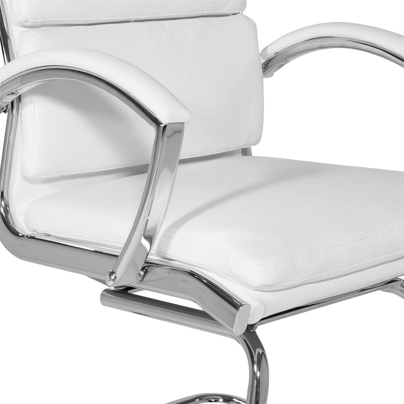 Silla para visitantes con respaldo medio de cuero sintético