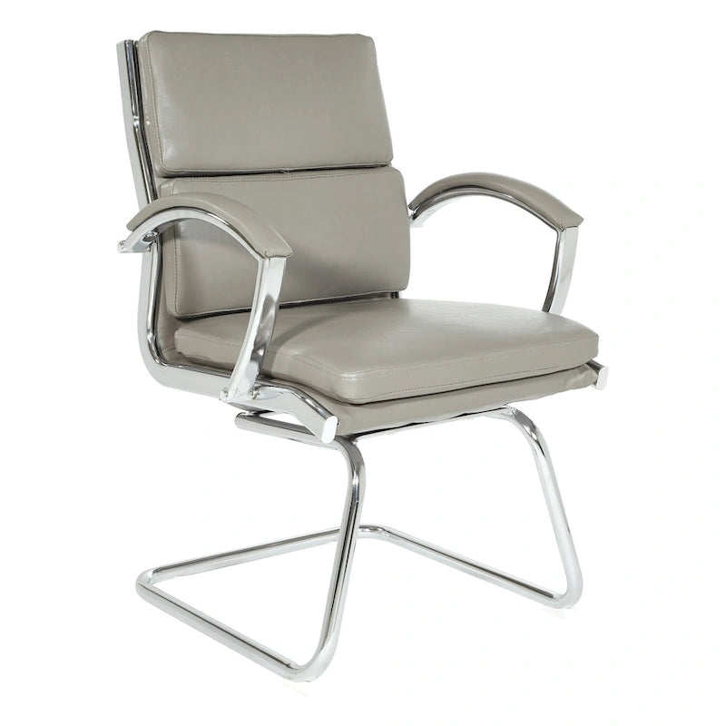 Silla para visitantes con respaldo medio de cuero sintético