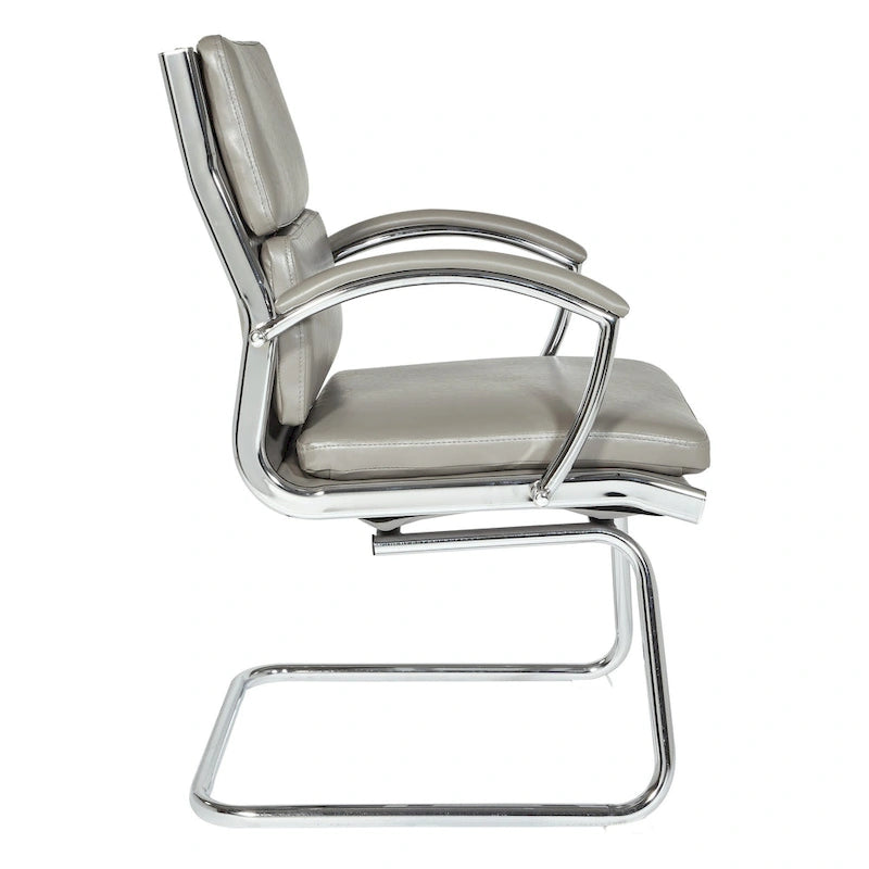 Silla para visitantes con respaldo medio de cuero sintético