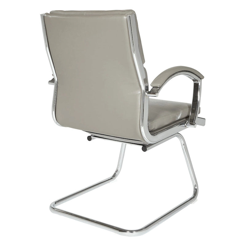 Silla para visitantes con respaldo medio de cuero sintético
