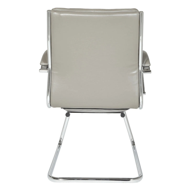 Silla para visitantes con respaldo medio de cuero sintético