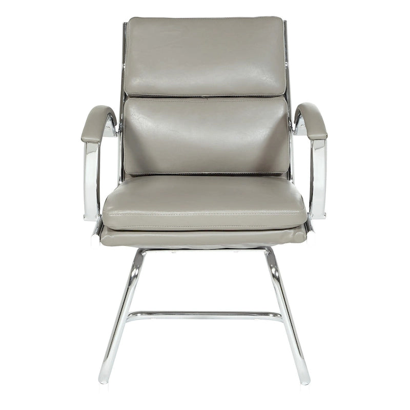 Silla para visitantes con respaldo medio de cuero sintético