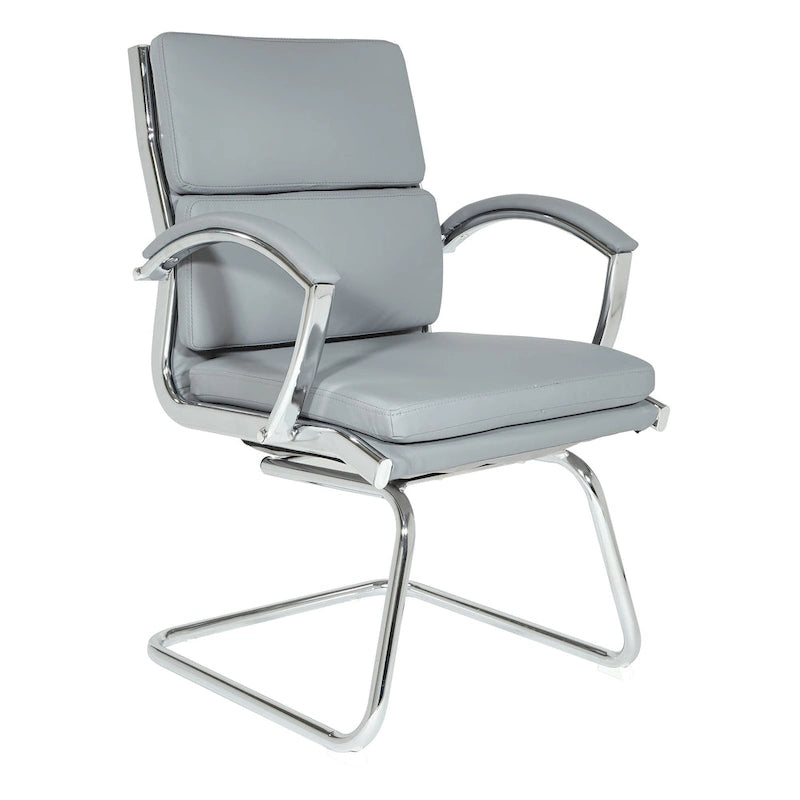 Silla para visitantes con respaldo medio de cuero sintético