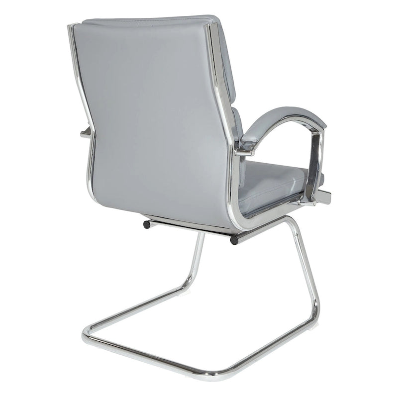 Silla para visitantes con respaldo medio de cuero sintético