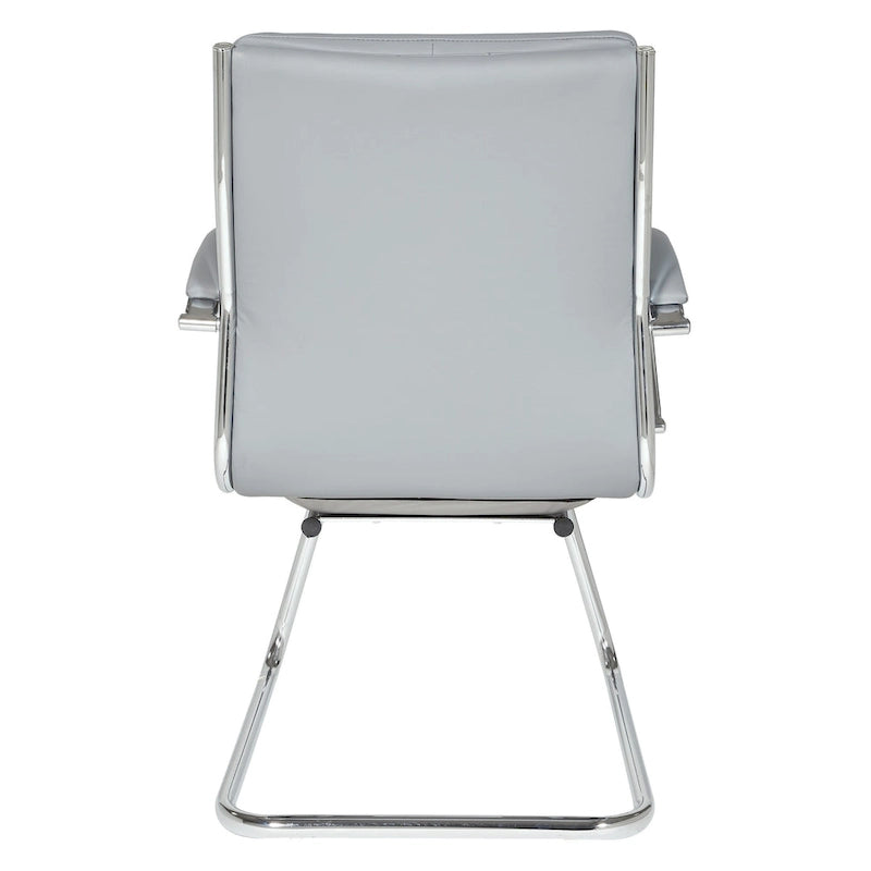 Silla para visitantes con respaldo medio de cuero sintético
