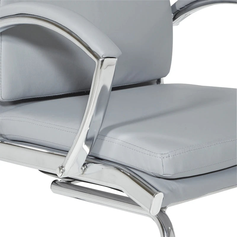 Silla para visitantes con respaldo medio de cuero sintético