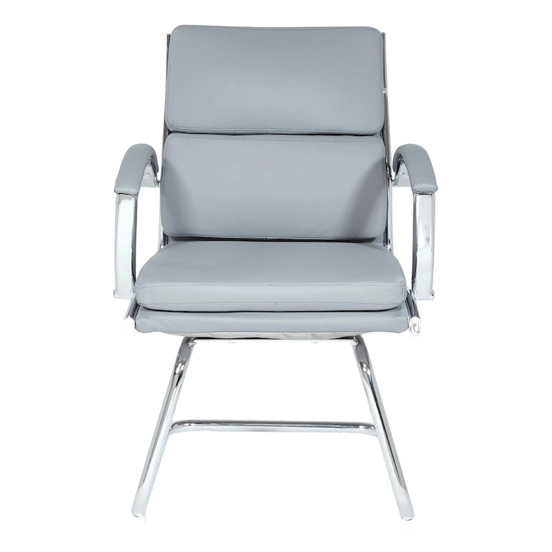 Silla para visitantes con respaldo medio de cuero sintético
