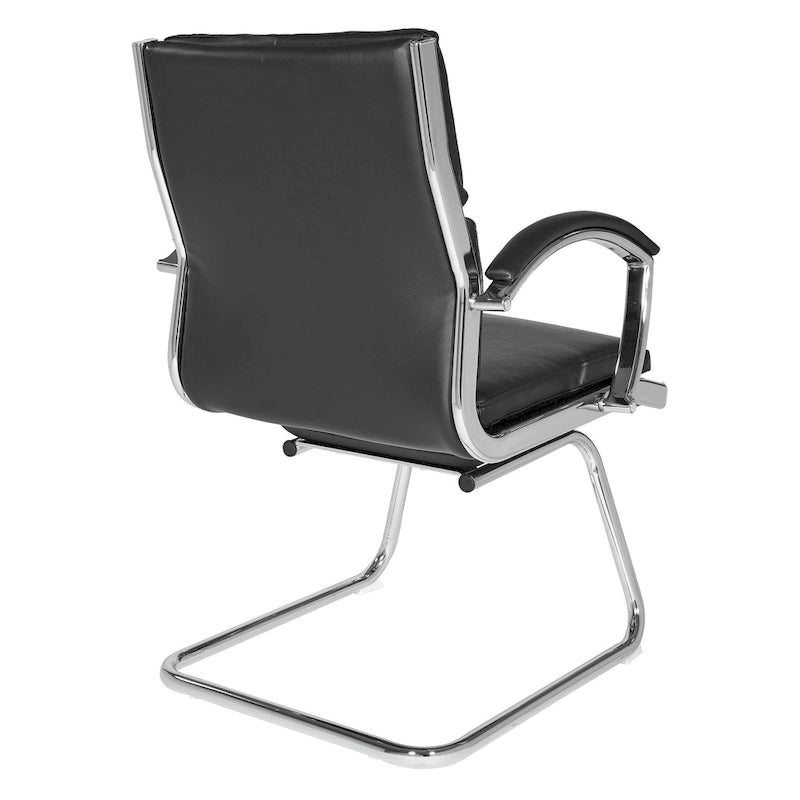 Silla para visitantes con respaldo medio de cuero sintético