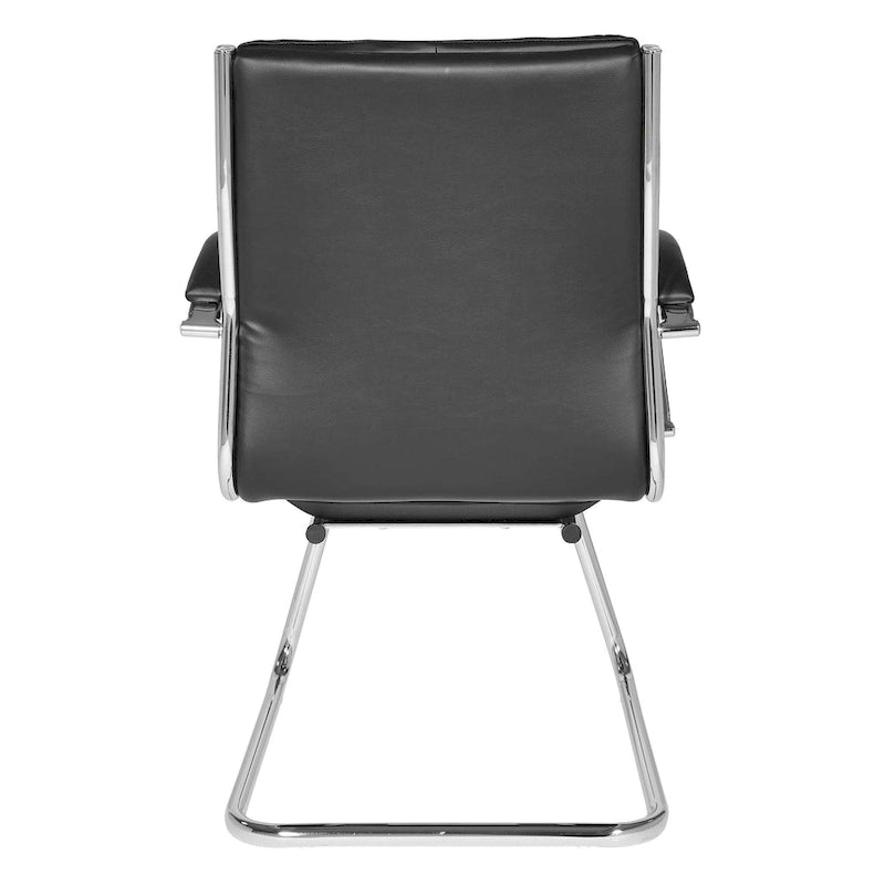 Silla para visitantes con respaldo medio de cuero sintético