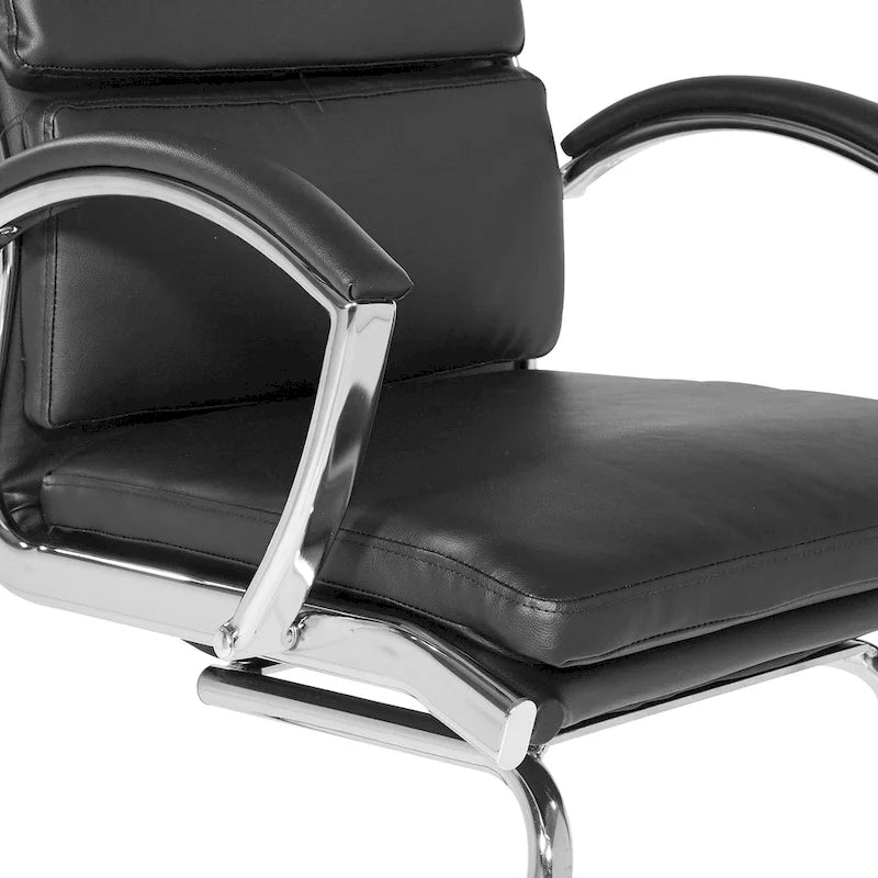 Silla para visitantes con respaldo medio de cuero sintético