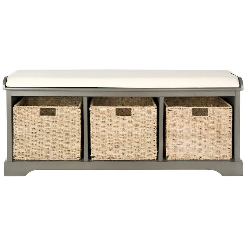 Banc de rangement gris/blanc - 47 x 16.1 x 19.9 - 47Wx16Dx20H