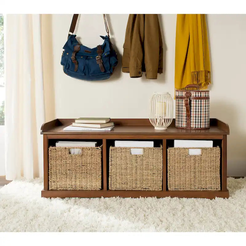 Banc de rangement gris/blanc - 47 x 16.1 x 19.9 - 47Wx16Dx20H