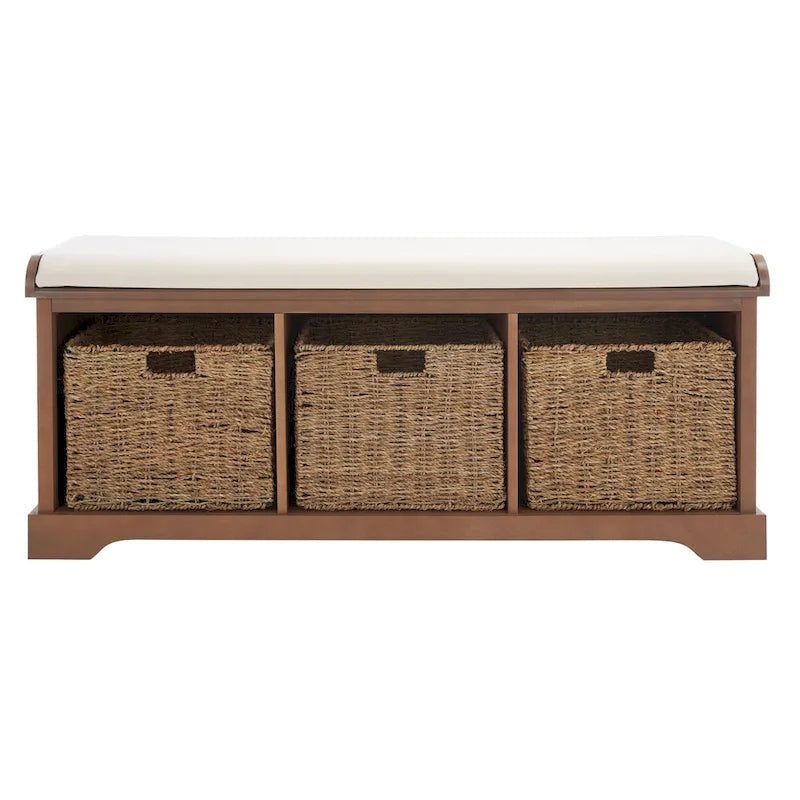 Banc de rangement gris/blanc - 47 x 16.1 x 19.9 - 47Wx16Dx20H