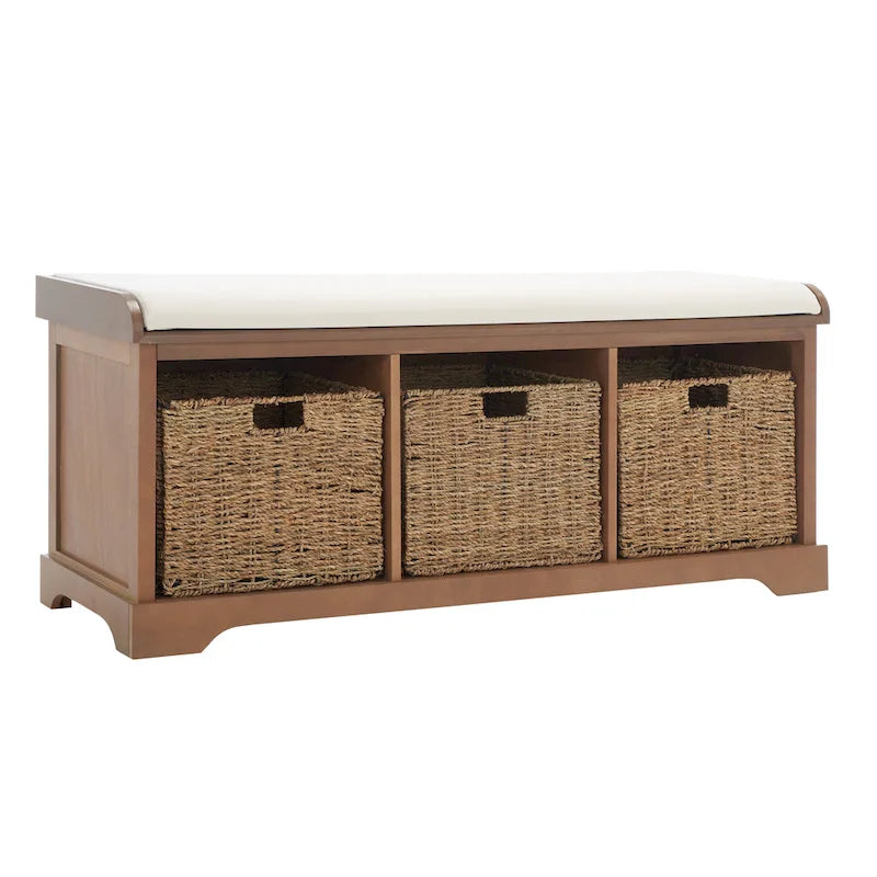 Banc de rangement gris/blanc - 47 x 16.1 x 19.9 - 47Wx16Dx20H