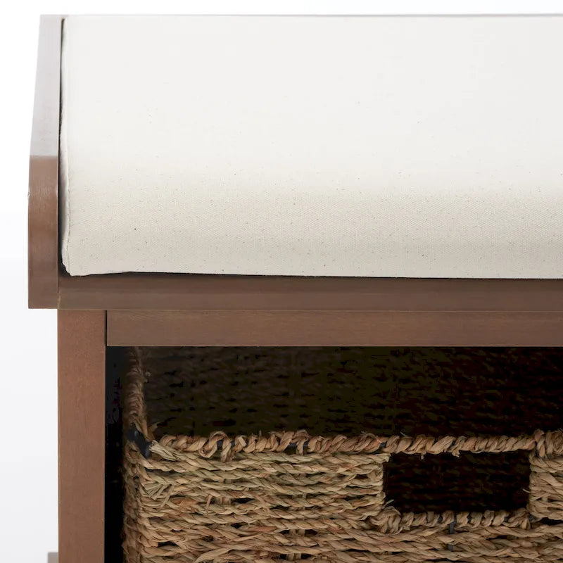 Banc de rangement gris/blanc - 47 x 16.1 x 19.9 - 47Wx16Dx20H