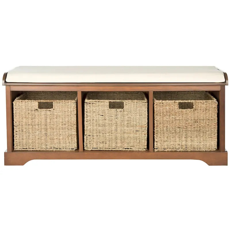 Banc de rangement gris/blanc - 47 x 16.1 x 19.9 - 47Wx16Dx20H