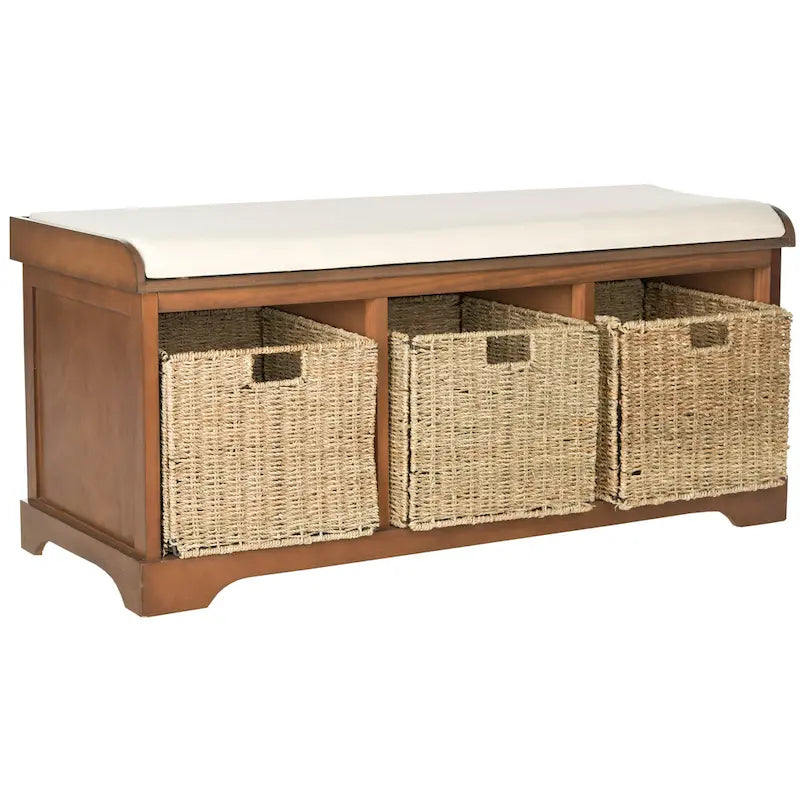Banc de rangement gris/blanc - 47 x 16.1 x 19.9 - 47Wx16Dx20H