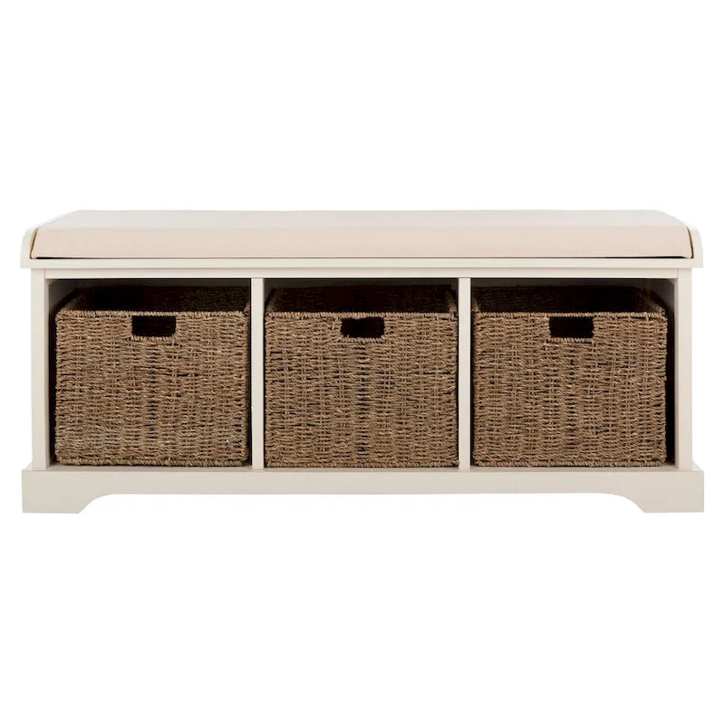 Banc de rangement gris/blanc - 47 x 16.1 x 19.9 - 47Wx16Dx20H