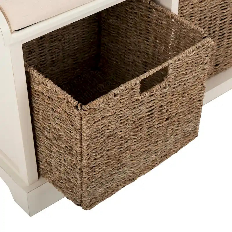 Banc de rangement gris/blanc - 47 x 16.1 x 19.9 - 47Wx16Dx20H