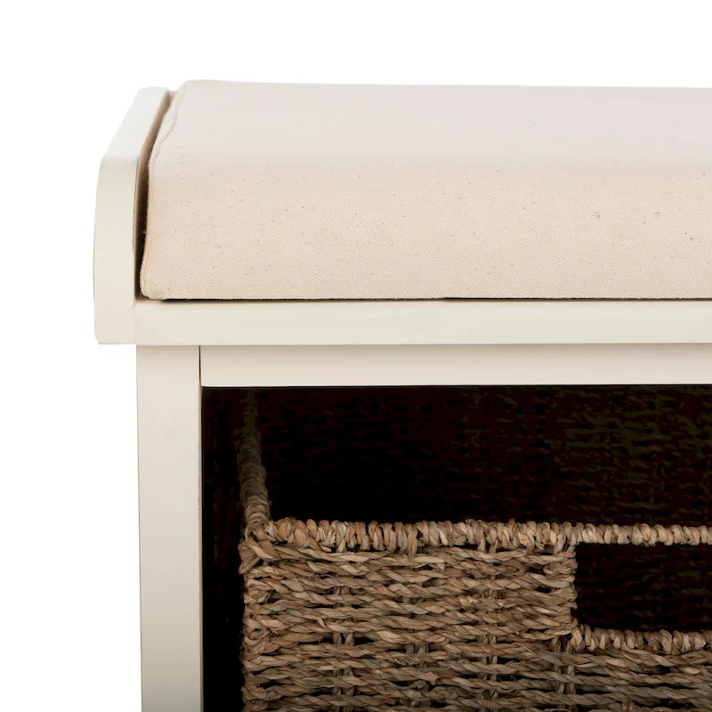 Banc de rangement gris/blanc - 47 x 16.1 x 19.9 - 47Wx16Dx20H