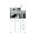 Armario de cocina blanco de estilo minimalista para almacenamiento