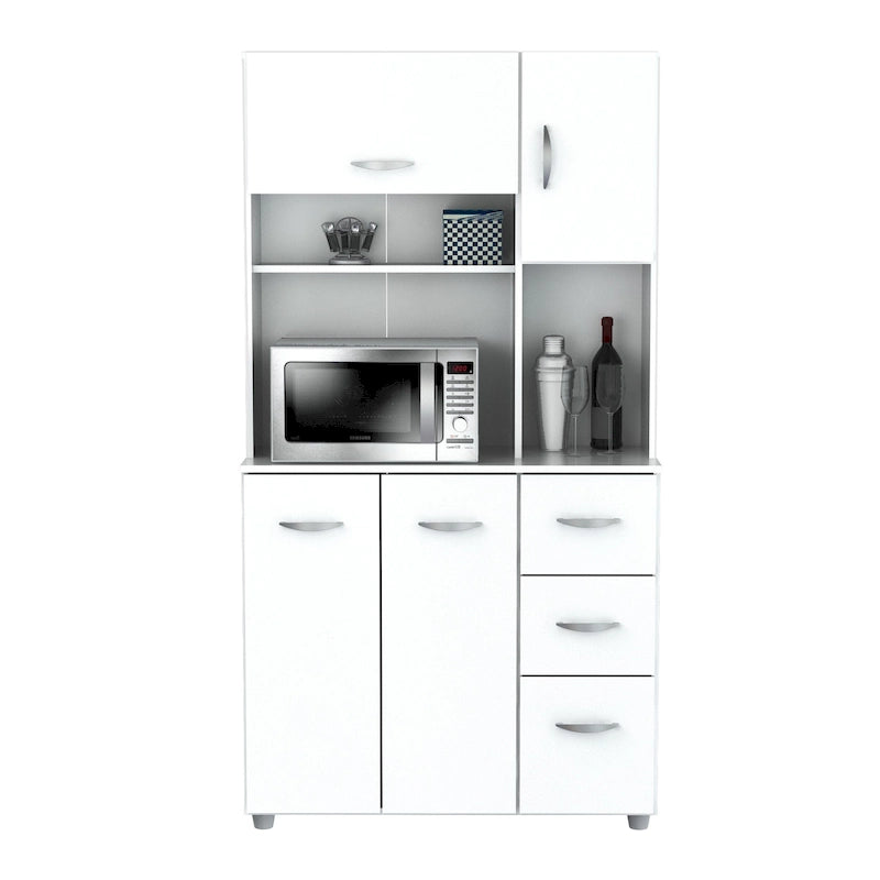 Armario de cocina blanco de estilo minimalista para almacenamiento