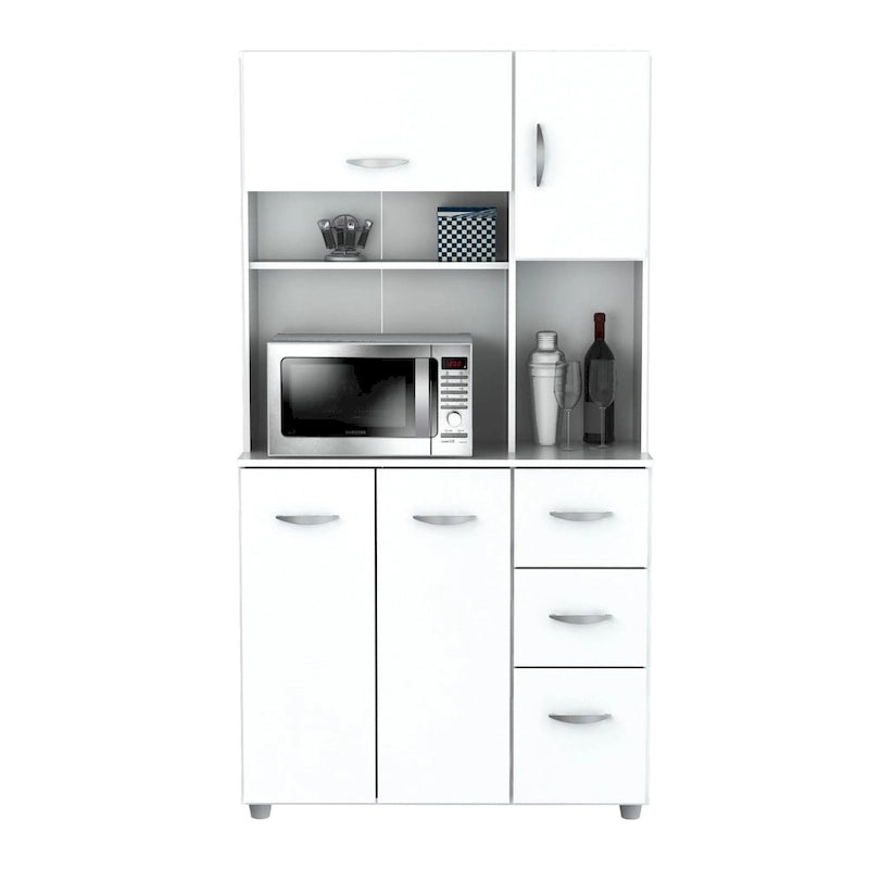 Armario de cocina blanco de estilo minimalista para almacenamiento