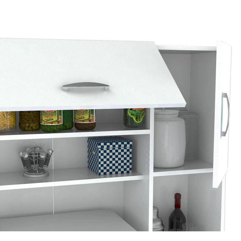 Armario de cocina blanco de estilo minimalista para almacenamiento