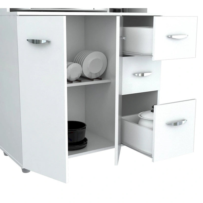 Armario de cocina blanco de estilo minimalista para almacenamiento