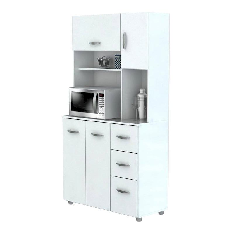 Armario de cocina blanco de estilo minimalista para almacenamiento