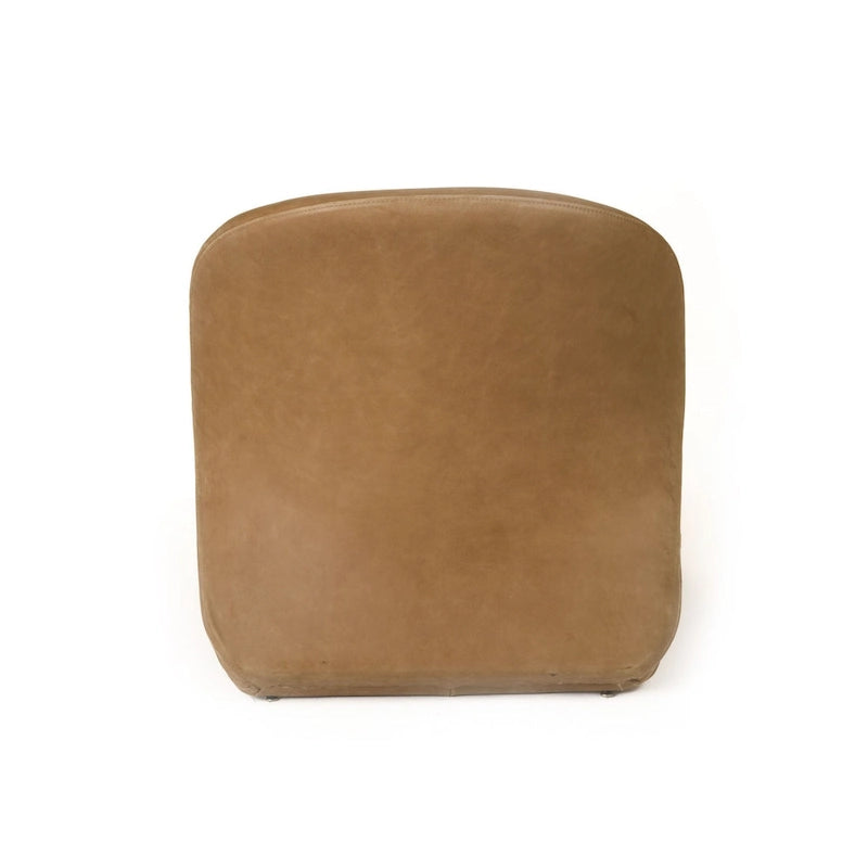 Sillón decorativo moderno de cuero marrón
