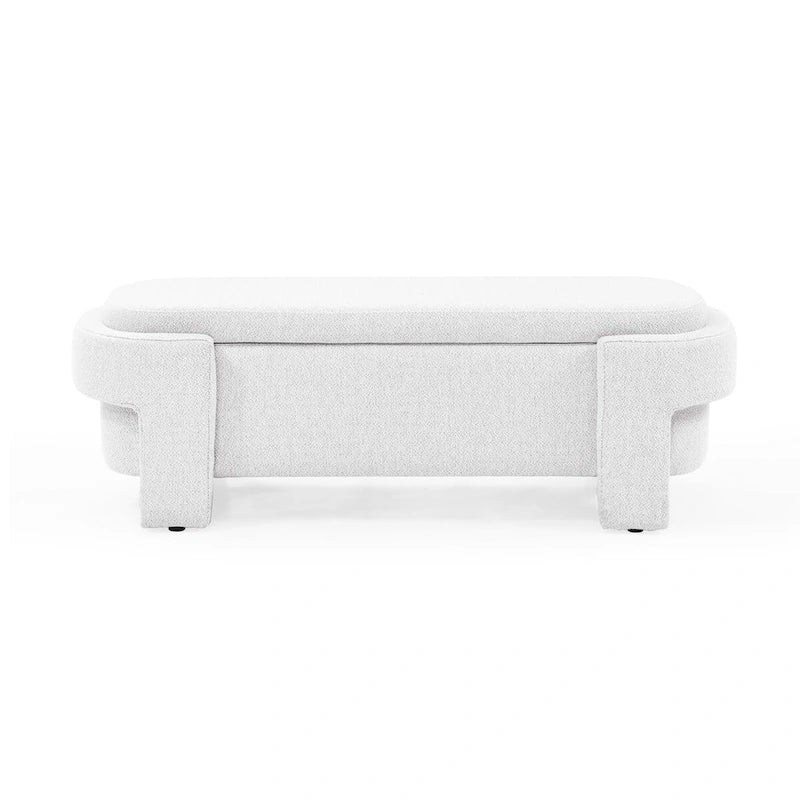 Linen Fabric Upholstered Bench with Large Storage Space - 51.5L x 20.5W x 17H