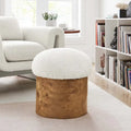Gepolsterter Hocker im minimalistischen Naturholzstil