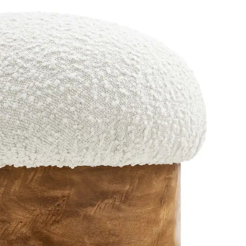 Gepolsterter Hocker im minimalistischen Naturholzstil