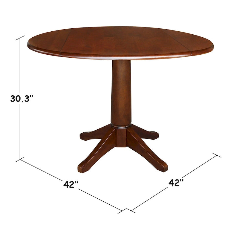 42-Zoll-Tisch mit zwei Klappplatten - Espresso