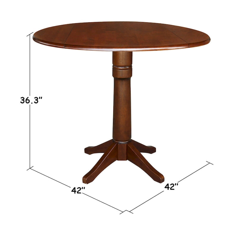 42-Zoll-Tisch mit zwei Klappplatten - Espresso