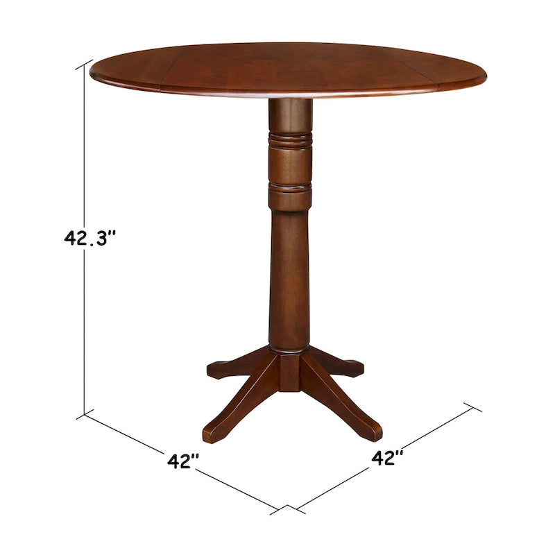 42-Zoll-Tisch mit zwei Klappplatten - Espresso