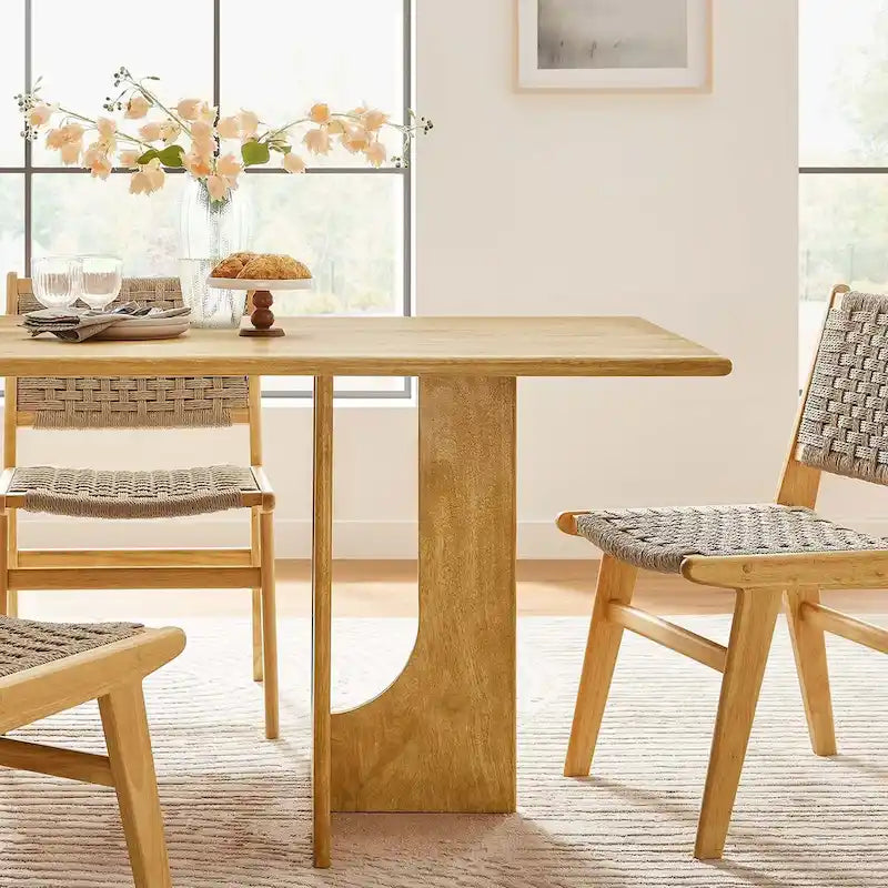 Rechteckiger Esstisch im minimalistischen Stil aus Naturholz, 70