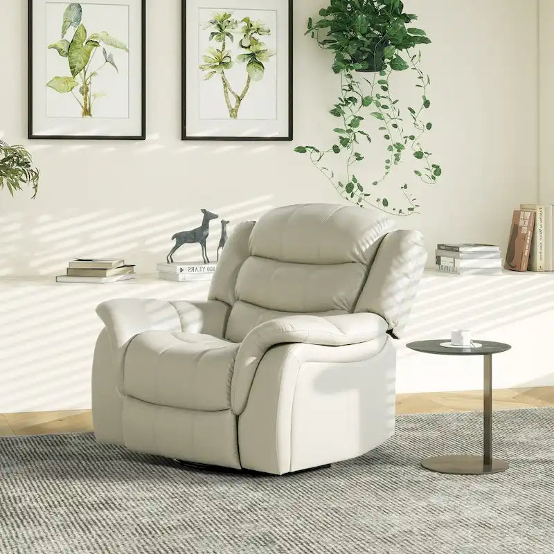41.5 Kunstleder-Relaxsessel mit manueller Dreh- und Gleitfunktion