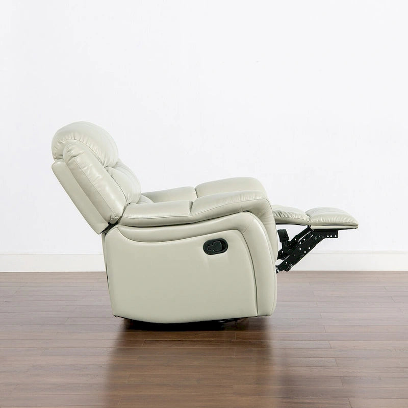 Fauteuil inclinable pivotant à bascule manuel en similicuir de 41.5