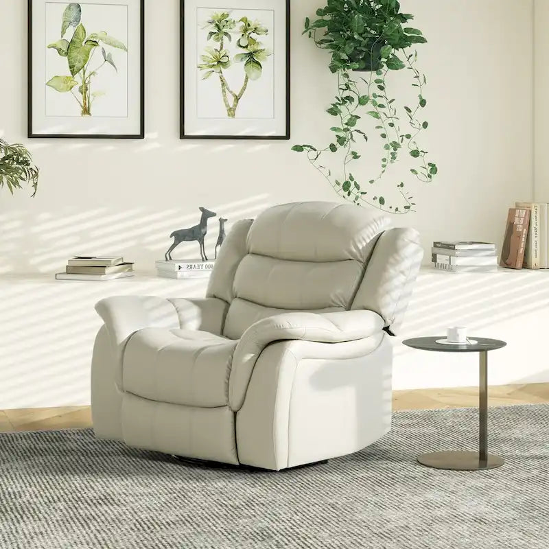 41.5 Kunstleder-Relaxsessel mit manueller Dreh- und Gleitfunktion