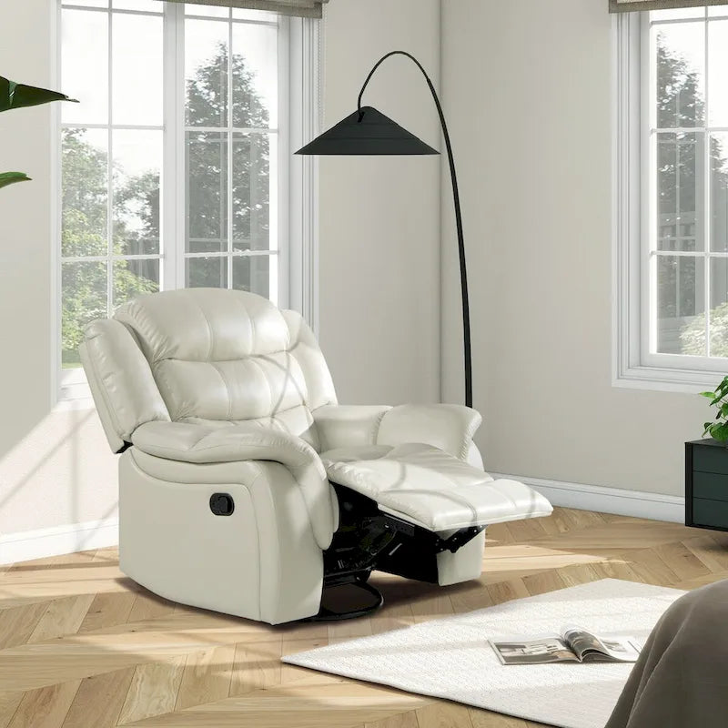 41.5 Kunstleder-Relaxsessel mit manueller Dreh- und Gleitfunktion