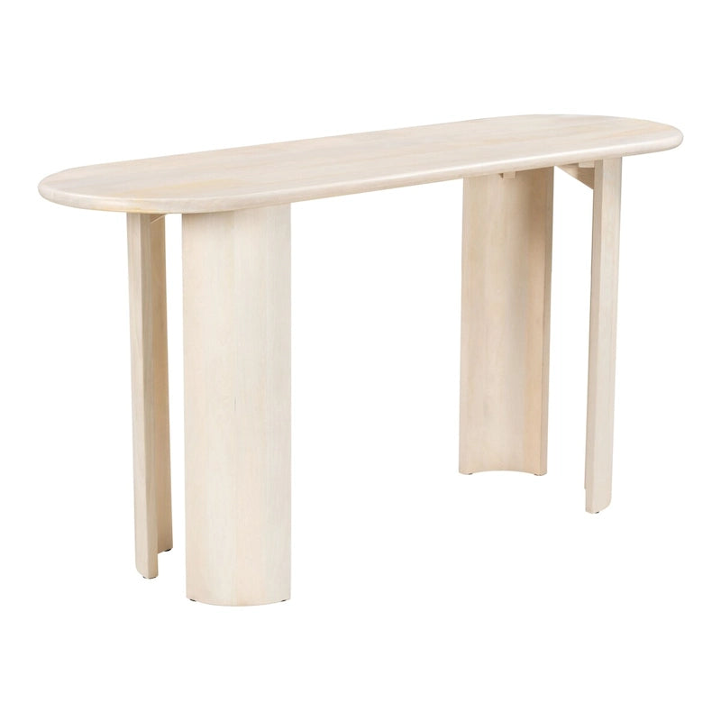 Mesa consola minimalista de estilo madera natural