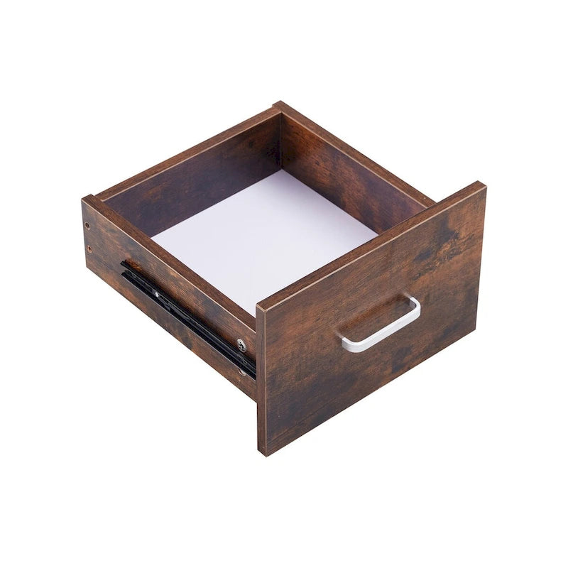 Computertisch aus Massivholz, Schreibtisch mit PC-Schublade, Ablagefächern und Aktenschrank, zwei Schubladen, CPU-Halterung, ein Regalboden